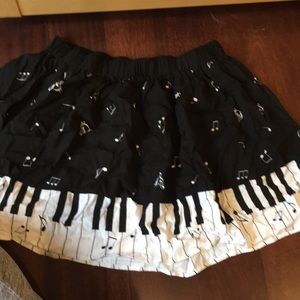Piano Skirt with Music Notes